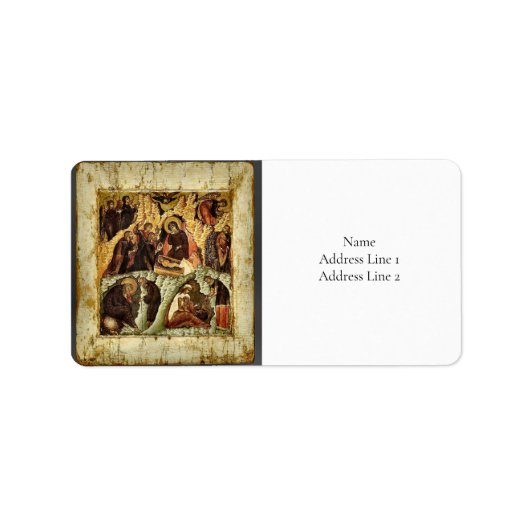 出生ビザンチン正教会のキリスト教のアイコン ラベル (正面)