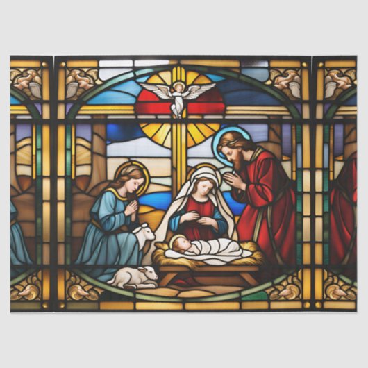 出生フェイクステンドグラスTiデコップクラフト 薄葉紙 (正面)