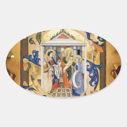 出生フローラクリスマスパーチメント 楕円形シール (正面)