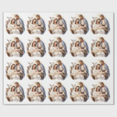 出生プレゼント用のクリスマスシーンのラッピング紙 ラッピングペーパー (フラット)