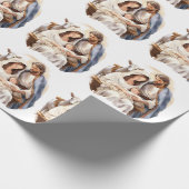 出生プレゼント用のクリスマスシーンのラッピング紙 ラッピングペーパー (角)