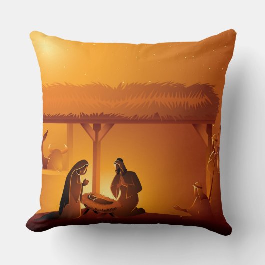 出生ベビーイエスメアリージョセフクリスマス クッション (正面)