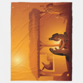 出生ベビーイエスメアリージョセフクリスマス フリースブランケット (正面)