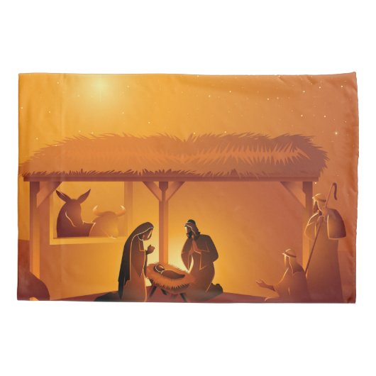 出生ベビーイエスメアリージョセフクリスマス 枕カバー (裏面)