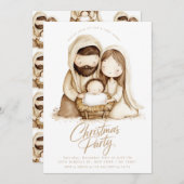 出生ベビーイエスメリー宗教的なクリスマス 招待状 (正面/裏面)