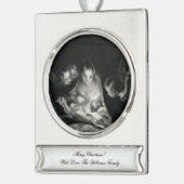 出生ベビーイエスヴァージンメアリーエンジェルスクリスマスS シルバープレートバナーオーナメント (左)