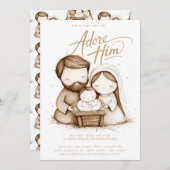 出生ベビーイエズアドーレヒムクリスマス 招待状 (正面/裏面)