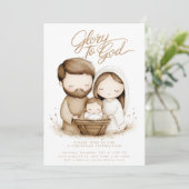 出生ベビーイエズグローリートゥゴッドクリスマス 招待状 (スタンド正面)