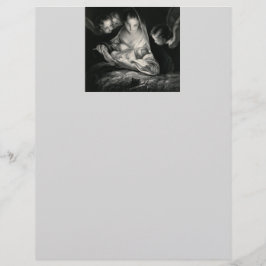 出生ベビーイエズスヴァージンメアリーエンジェル白黒