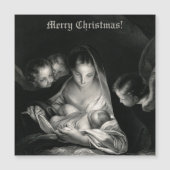 出生ベビーイエズスヴァージンメアリーエンジェル白黒 (正面)