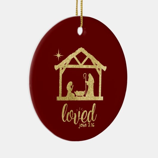 出生マンガーイエズラブクリスチャンクリスマス セラミックオーナメント (右)