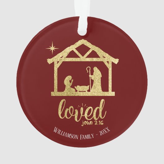 出生マンガーイエズラブクリスチャンファミリー オーナメント (裏面)