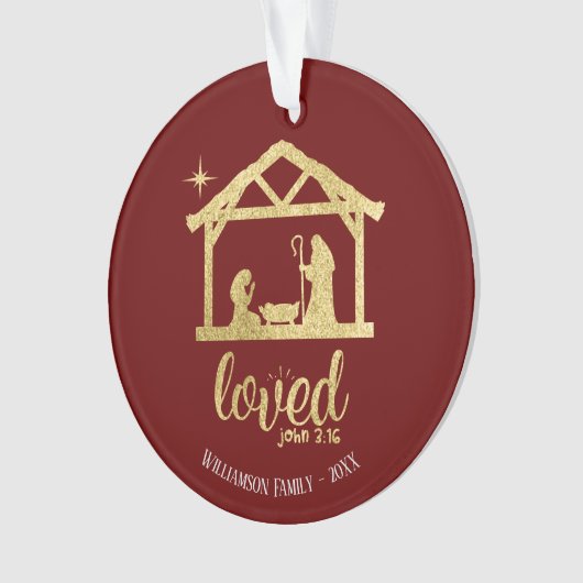 出生マンガーイエズラブクリスチャンファミリー オーナメント (正面)