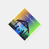 出生マンガークリスマスグラフィック スタンダードカクテルナプキン (角)