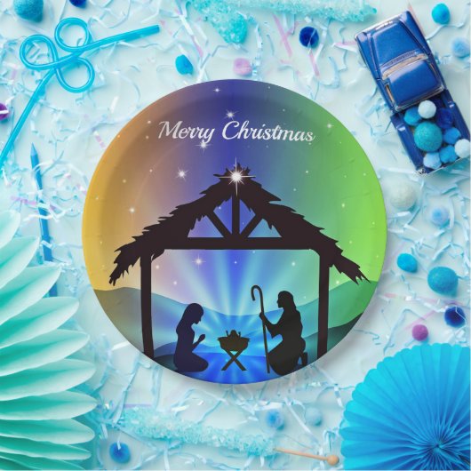 出生マンガークリスマスグラフィック ペーパープレート (パーティー)
