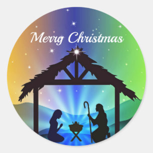 出生マンガークリスマスグラフィック ラウンドシール