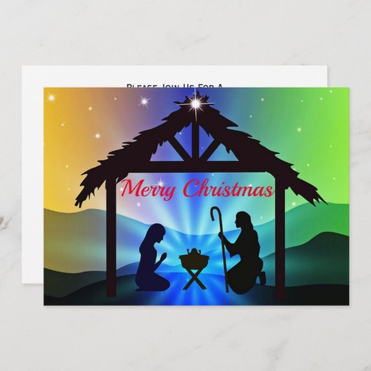 出生マンガークリスマスグラフィック 招待状 (正面/裏面)