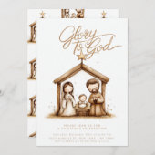 出生マンガーベビーイエズ宗教的なクリスマス 招待状 (正面/裏面)