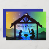 出生マンジャークリスマスグラフィッククリスマスフラット シーズンカード (正面/裏面)