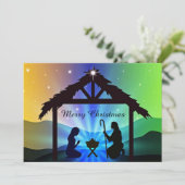 出生マンジャークリスマスグラフィッククリスマスフラット シーズンカード (スタンド正面)