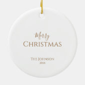 出生メアリーとベビーイエズス3dウッドルックホワイト セラミックオーナメント (裏面)