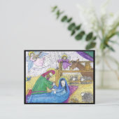 出生メアリージョシェフマンガーエンジェルクリスマス シーズンポストカード (スタンド正面)