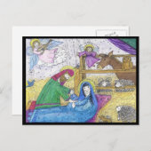 出生メアリージョシェフマンガーエンジェルクリスマス シーズンポストカード (正面/裏面)