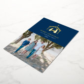 出生メリークリスマスブルー 箔シーズンカード (回転した状態)