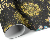 出生メリージョセフイエズエンジェルズゴールデンスノーフレーク ラッピングペーパー (ロールコーナー)