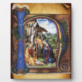 出生モノグラムクリスマスパーチメント フォトプラーク (正面)