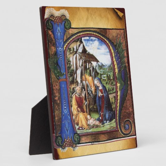 出生モノグラムクリスマスパーチメント フォトプラーク (側面)