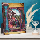 出生モノグラムクリスマスパーチメント フォトプラーク (側面)