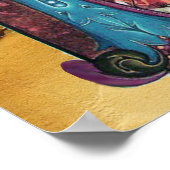 出生モノグラムクリスマスパーチメント ポスター (角)