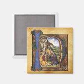 出生モノグラムクリスマスパーチメント マグネット (正面/裏面)