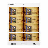 出生モノグラムクリスマスパーチメント ラベル (フルシート)