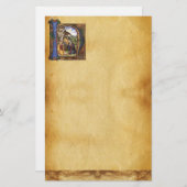 出生モノグラムクリスマスパーチメント 便箋 (正面/裏面)