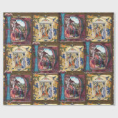 出生モノグラム羊皮紙 ラッピングペーパー (フラット)