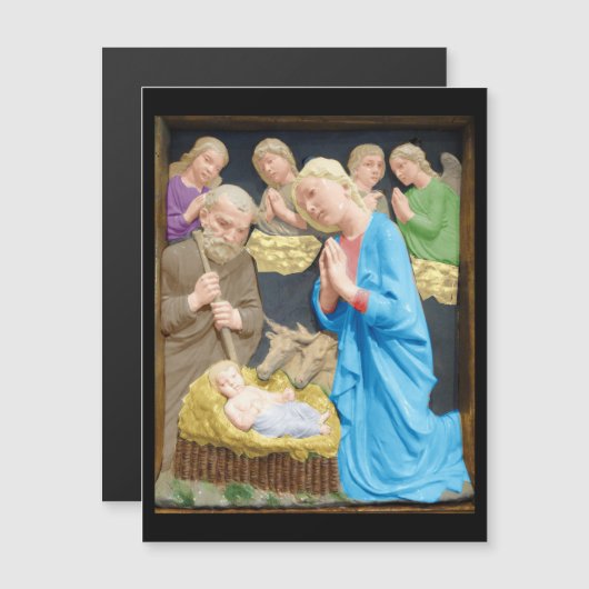 出生ルカデッラロビア磁石クリスマスカード (正面/裏面)