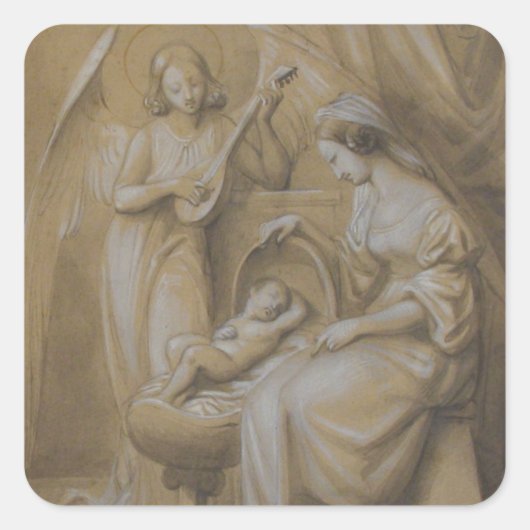 出生ヴァージンメアリーベビーイエズミュージックエンジェル スクエアシール (正面)