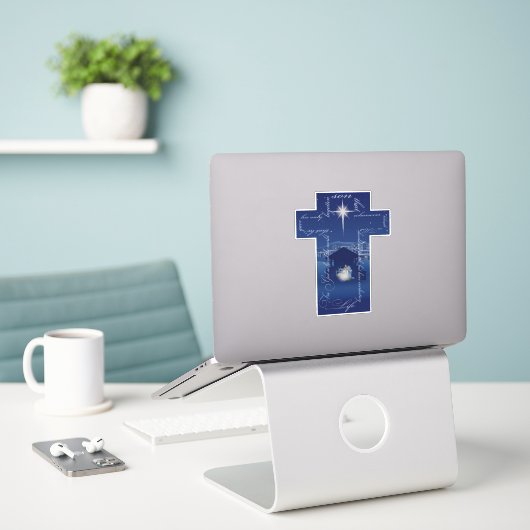 出生交差 シール (デスク上のノートパソコン)