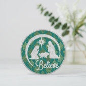 出生伝統的ラウンドクリスマスフラットカード シーズンカード (スタンド正面)