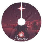 出生信じ ブラッシュドポリエステルツリースカート (正面)