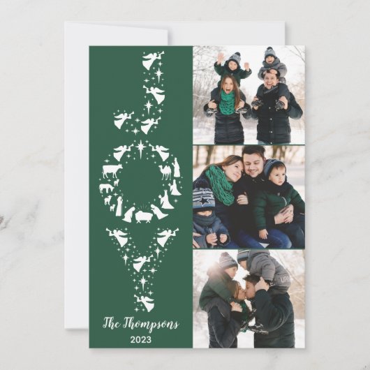 出生写真クリスマスカード、JOYクリスチャン シーズンカード (正面)