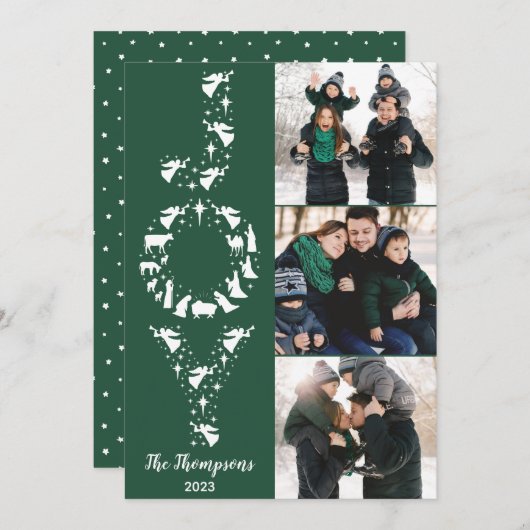 出生写真クリスマスカード、JOYクリスチャン シーズンカード (正面/裏面)