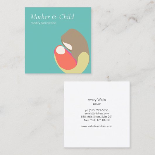 出生前の新生児助産師 スクエア名刺 (正面/裏面)