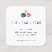 出生前栄養士ベギスフルーツスクエアブシン スクエア名刺 (裏面)