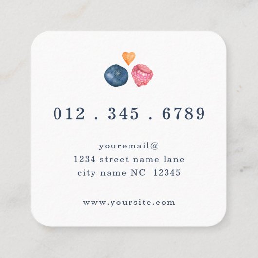 出生前栄養士ベギスフルーツスクエアブシン スクエア名刺 (裏面)