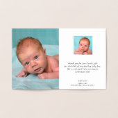 出生告知ベビー写真シンプル文字スタック 箔カード (内部)