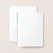 出生告知ベビー写真シンプル文字スタック 箔カード (裏面封筒付き)