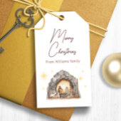 出生図解入りの、写真付きのクリスマスギフトタグ ギフトタグ